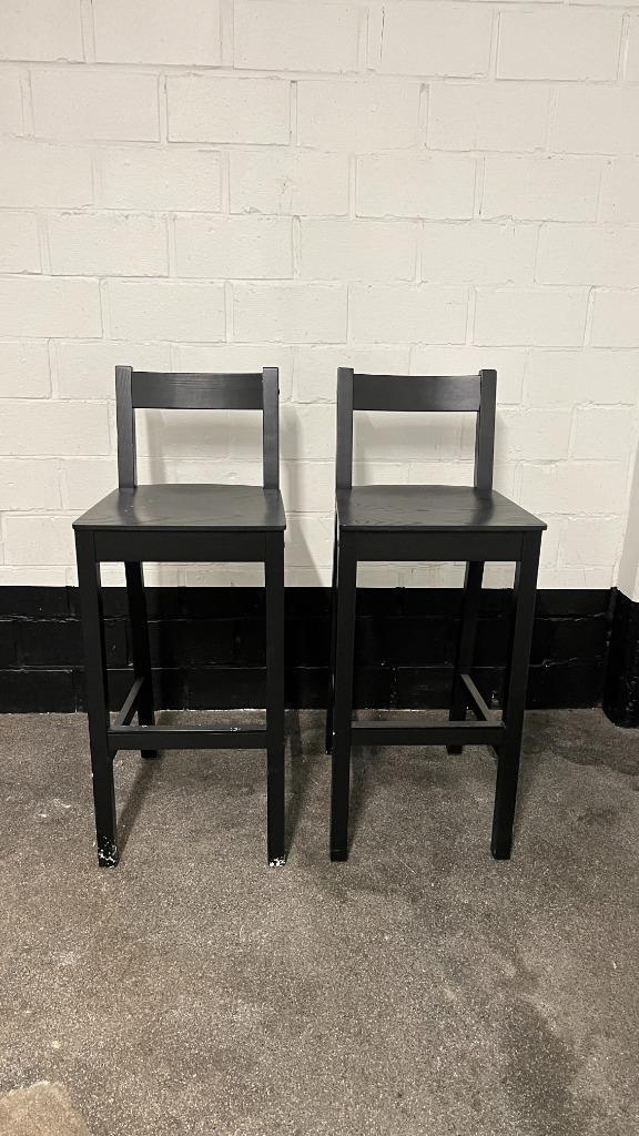 IKEA nordviken barkruk (2 stuks), Huis en Inrichting, Barkrukken, Zo goed als nieuw, 60 tot 90 cm, Hout, 2 krukken, Ophalen