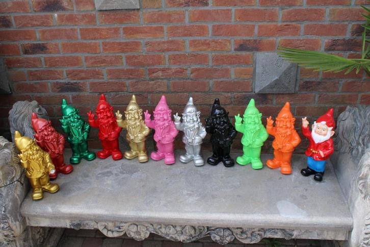 Standbeeld van een dwerg met middelvinger FUCK -20%, Tuin en Terras, Tuinwanddecoratie, Nieuw, Ophalen