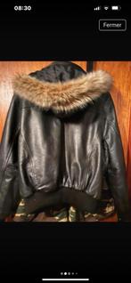 Magnifique blouson cuir noir avec capuchon amovible, Ophalen of Verzenden, Zo goed als nieuw, Zwart