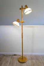 Vintage jaren ’70 dubbele Dutch Design Steinhauer vloerlamp, Huis en Inrichting, Lampen | Vloerlampen, Zo goed als nieuw, 150 tot 200 cm