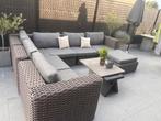 Rotan 3- wicker lounge tuin salon met nieuwe kussens, Ophalen, Gebruikt, Rotan, Bank