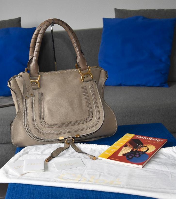 Chloé Marcie full set, Handtassen en Accessoires, Tassen | Damestassen, Zo goed als nieuw, Handtas, Beige, Ophalen