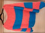 Moderne oversized fluffy trui blauw/rood TU(46/48), Kleding | Dames, Ophalen of Verzenden, Zo goed als nieuw, Blauw