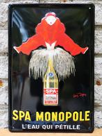 Metalen reclamebord van Spa Monopole, Verzamelen, Ophalen of Verzenden, Zo goed als nieuw, Reclamebord