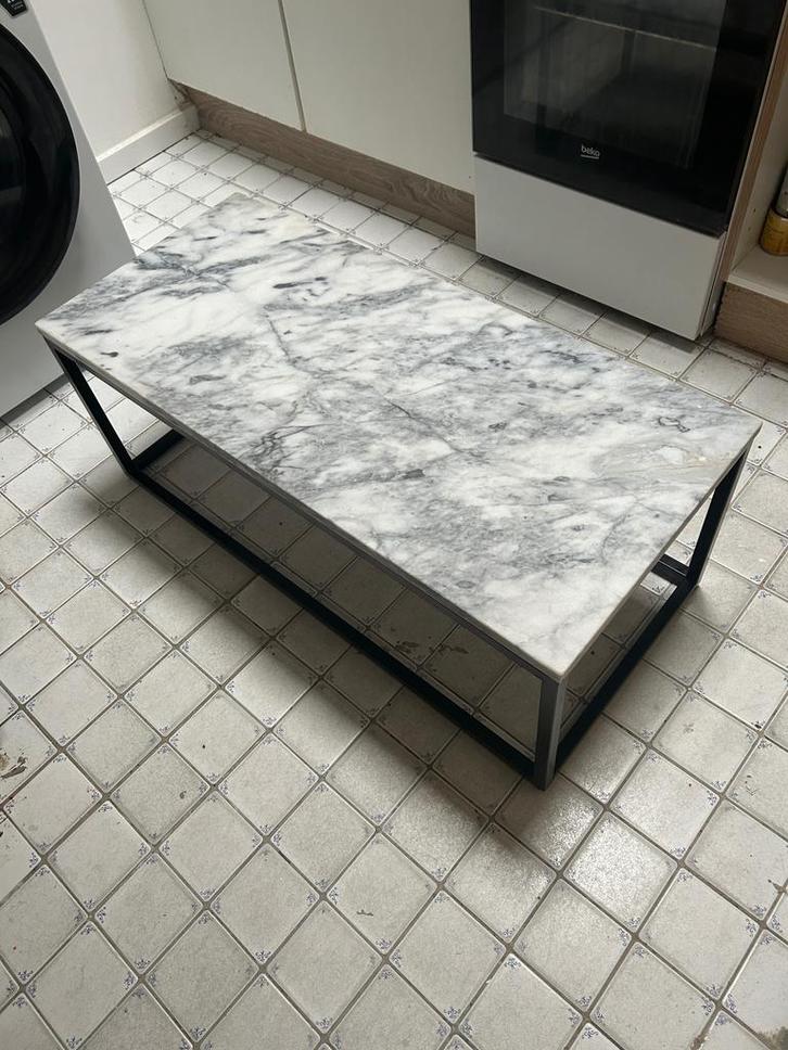 Massief marmeren salontafel – zeer zwaar en kwalitatief, Huis en Inrichting, Tafels | Salontafels, Zo goed als nieuw, Minder dan 50 cm