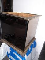Jaren '60 messing met spiegelglas plantenbak, Ophalen