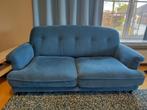 Blauwe 3-zitsbank Ikea + bijpassend bankje, Hout, Gebruikt, 150 tot 200 cm, Tweepersoons