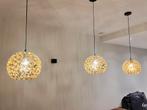 3 hanglampen rond goud, Huis en Inrichting, Ophalen, Zo goed als nieuw
