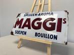 MAGGI’s emaille reclamebord, Verzamelen, Ophalen of Verzenden, Gebruikt, Reclamebord