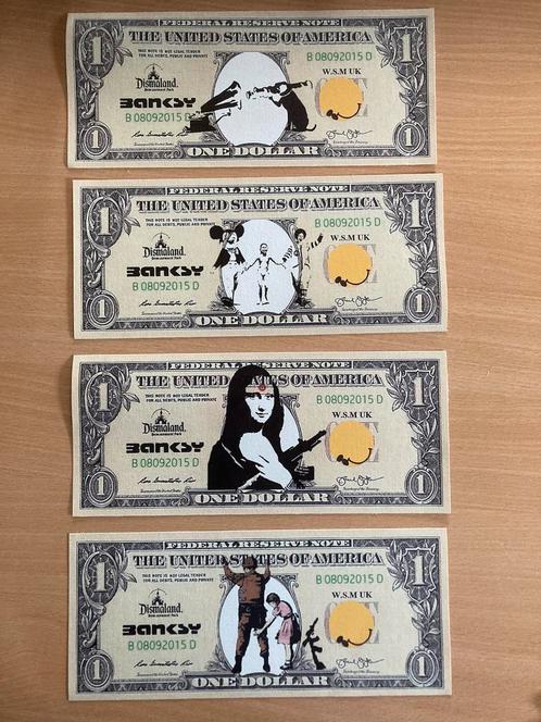 Banksy billets sérigraphies de Dollar Dismaland au choix, Antiquités & Art, Art | Lithographies & Sérigraphies