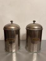 Twee vintage verchroomde koperen voorraadpotten, Enlèvement ou Envoi