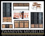 XL SALE B-keus industriële kasten zwart staal & massief hout, Nieuw, Ophalen of Verzenden, Eikenhout