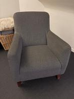 zetel in grijze stof 1-pers, Huis en Inrichting, Fauteuils, Ophalen, 75 tot 100 cm, Zo goed als nieuw, 75 tot 100 cm