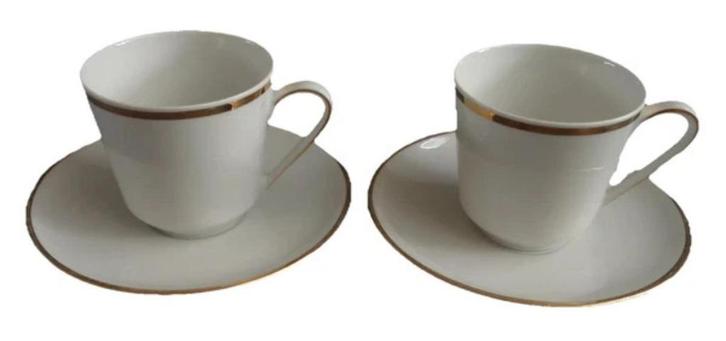 HUTSCHENREUTHER ARZBERG GOLD 2x kop en schotel H7xO7,5cm 20c, Huis en Inrichting, Keuken | Servies, Zo goed als nieuw, Verzenden