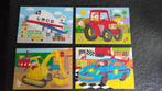 Box met 4 puzzels (4-6-8-12 stukken) 3+ Voertuigen, Ophalen, Minder dan 10 stukjes, Zo goed als nieuw, 2 tot 4 jaar