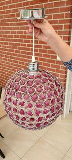 Hanglamp met roze kristallen details, Ophalen, Zo goed als nieuw, Kunststof, Minder dan 50 cm