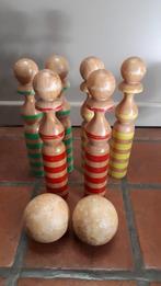 vintage houten kegels 6 + ballen 2 VILAC + 6 houten ballen, Ophalen of Verzenden