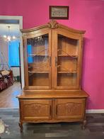 Antieke houten vitrinekast, Huis en Inrichting, Ophalen, Zo goed als nieuw