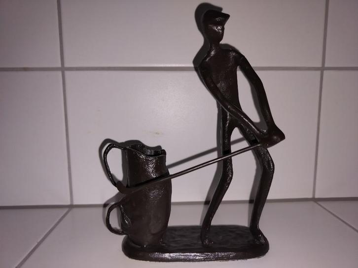 Mooi modern beeld van een golfer, Antiek en Kunst, Antiek | Brons en Koper, Ophalen of Verzenden