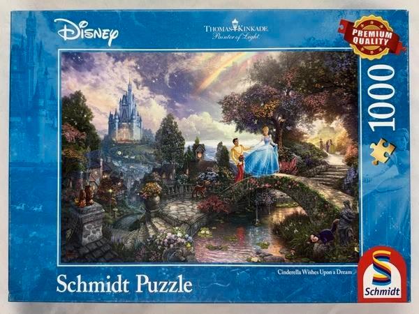 Schmidt puzzel Disney Thomas Kinkade Assepoester 1000 St., Hobby en Vrije tijd, Denksport en Puzzels, Zo goed als nieuw, Verzenden