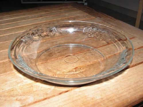 Schitterende vintage fruitschaal in glas (28 cm diam)., Antiek en Kunst, Antiek | Glaswerk en Kristal, Verzenden