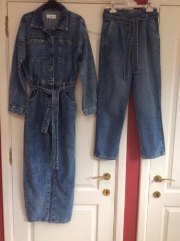 Te koop jumpsuit + broek in jeans maat 158 beschikbaar voor biedingen