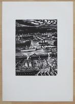 Houtsnede F. Masereel: ANTWERPEN: scheepvaart op de Schelde, Antiek en Kunst, Verzenden