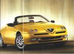 ALFA ROMEO SPIDER,  1998, Boeken, Auto's | Folders en Tijdschriften, Ophalen of Verzenden, Zo goed als nieuw, Alfa Romeo