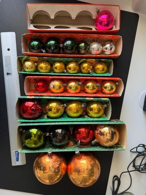 Lot van 28 vintage/antieke kerstballen, Diversen, Kerst, Gebruikt, Ophalen of Verzenden