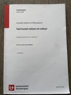 Taal tussen natuur en cultuur - Taal- en Letterkunde, Boeken, Ophalen, Gelezen, Hoger Onderwijs