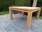Vierkante massieve teak tuintafel 141 x 141. Geluchtgomd, Ophalen of Verzenden, Zo goed als nieuw, Hout