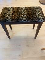 Houten bankje met panter stof, Huis en Inrichting, Ophalen, Gebruikt