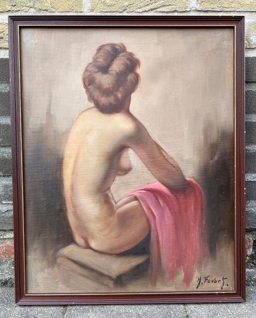 Tableau femme nue, M. Favart, Antiquités & Art, Art | Peinture | Classique, Enlèvement ou Envoi