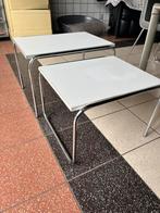 Bijzettafeltjes, Huis en Inrichting, Tafels | Bijzettafels, Ophalen, Gebruikt, Rechthoekig, Metaal of Aluminium