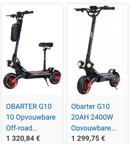Obarter G10_trottinette_scooter électrique_e-bike_vélo_fiets, Fietsen en Brommers, Steps, Nieuw, Elektrische step (E-scooter)