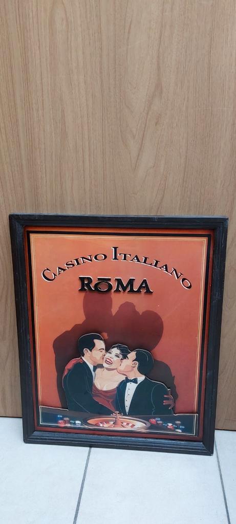 Authentiek houten pubbord Casino Italiano Roma, Verzamelen, Retro, Huis en Inrichting, Ophalen of Verzenden