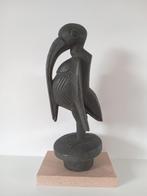 Couvercle en bois représentant un calao., Verzenden