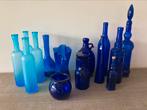 Verzameling blauwe flessen/vazen, Huis en Inrichting, Ophalen of Verzenden, Zo goed als nieuw