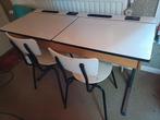 vintage schoolbank met 2 losse stoelen, Ophalen, Gebruikt