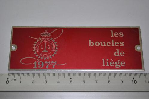 PLAQUE CALANDRE LES BOUCLES DE LIEGE 1977 RMU BADGE RALLYE, Verzamelen, Automerken, Motoren en Formule 1, Gebruikt, Auto's, Ophalen of Verzenden