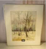 Mooi Geschilderd aquarel 'Winter in de Kempen' - Wuyts M, Antiek en Kunst, Ophalen of Verzenden