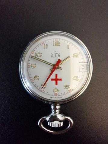 Mini-montre de poche « Nurse » Elite, fabriquée en Suisse, N, Enlèvement ou Envoi, Acier, Montre de poche