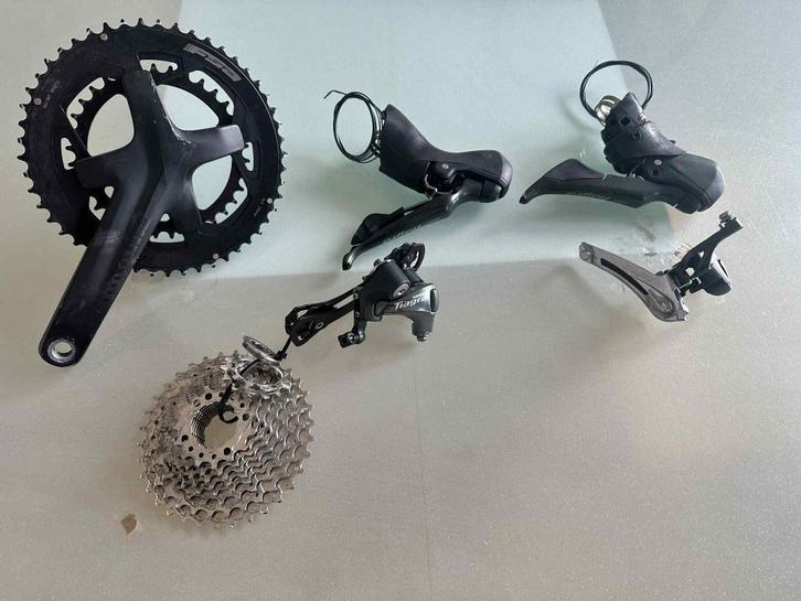 Shimano Tiagra gravelset, Fietsen en Brommers, Fietsonderdelen, Gebruikt, Algemeen, Crankstel of Pedalen, Ophalen of Verzenden