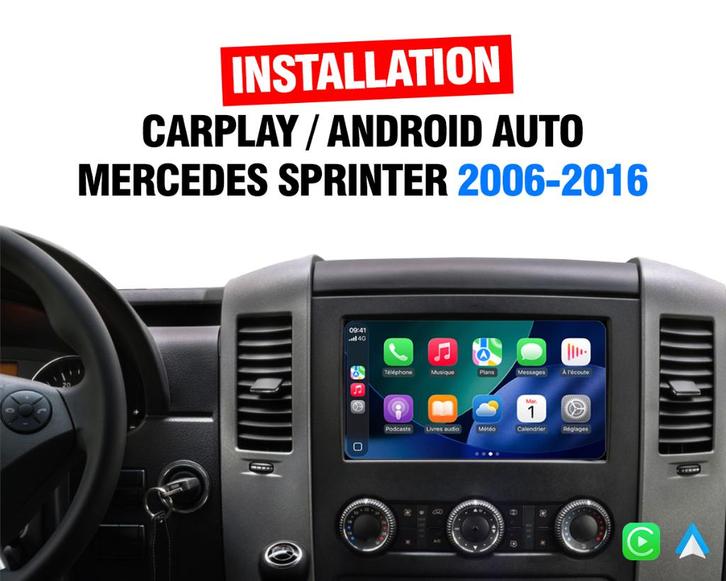 ✅ CARPLAY INSTALLATIE//MERCEDES SPRINTER//2006 - 2022 ✅, Auto diversen, Autoradio's, Nieuw, Ophalen