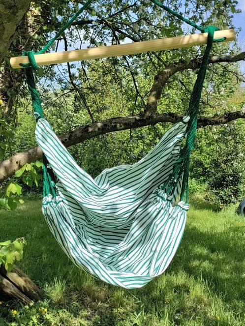 hangstoel - groen gestreept, Jardin & Terrasse, Chaises de jardin, Neuf, Autres matériaux, Enlèvement