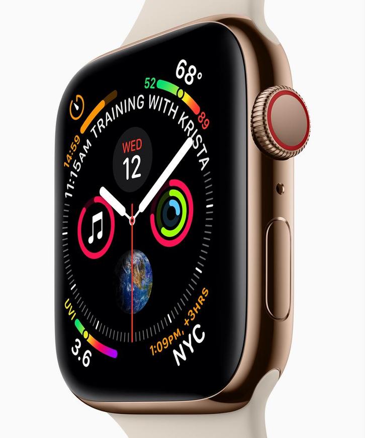 Apple Watch Series 4-RVS gold (40mm)-In prima staat, Handtassen en Accessoires, Smartwatches, Zo goed als nieuw, iOS, Roze, Afstand