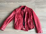 Red leather jacket Women, Ophalen, Zo goed als nieuw, Maat 36 (S), Rood
