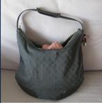Gucci zwarte schoudertasleder en canvas  als nieuw, Ophalen of Verzenden, Gebruikt, Zwart, Handtas