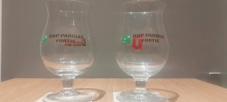 Duvel glazen Fortis bank, Verzamelen, Glas en Drinkglazen, Zo goed als nieuw, Ophalen of Verzenden
