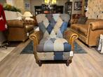 Patchwork  Bradley chesterfield fauteuil Harris tweed stof, Ophalen of Verzenden